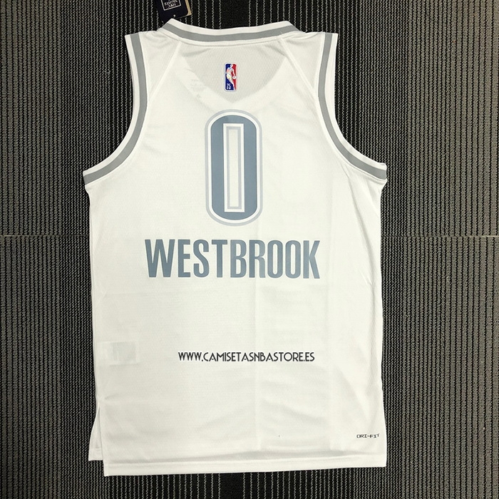 Russell Westbrook NO 0 Camiseta Oklahoma City Thunder Ciudad 2021-22 Blanco